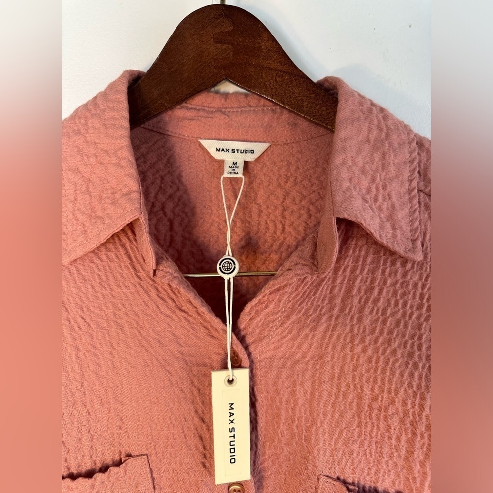 NWT Max Studio Coral Button Down Collared Women’s… - image 5